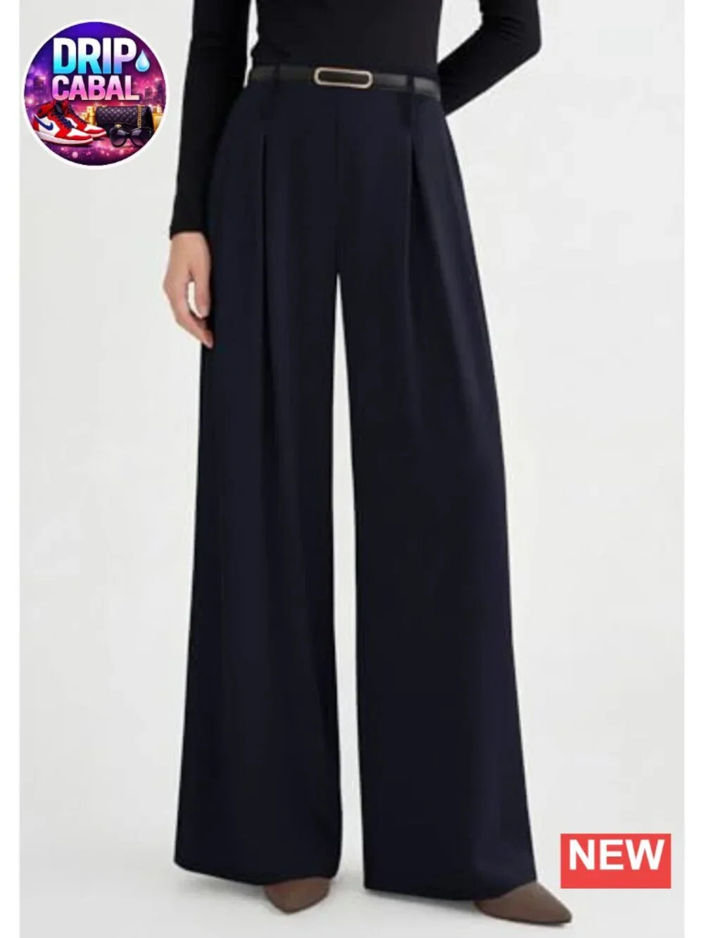 Women's Wide Leg Dress Pants Flowy High Waisted Palazzo Trousers w/ Pockets